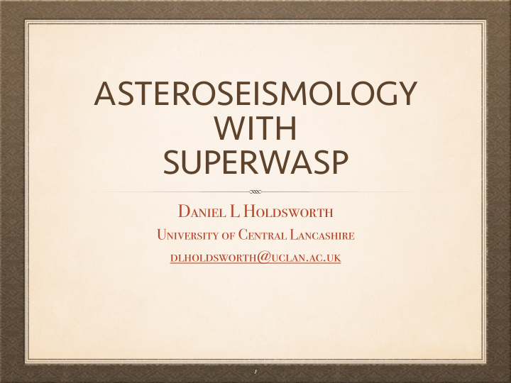 asteroseismology with superwasp