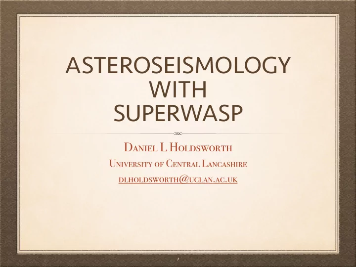 asteroseismology with superwasp
