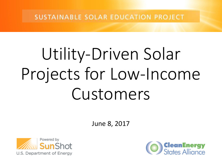 utility driven solar projects for low income