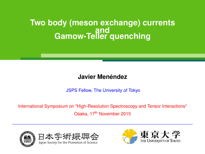 two body meson exchange currents and gamow teller