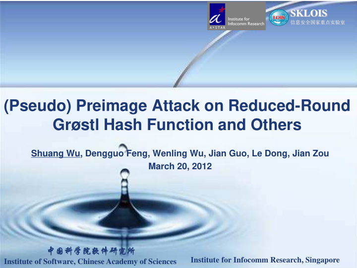pseudo preimage attack on reduced round gr stl hash