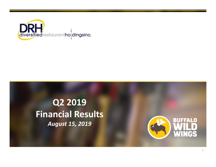 q2 2019 financial results