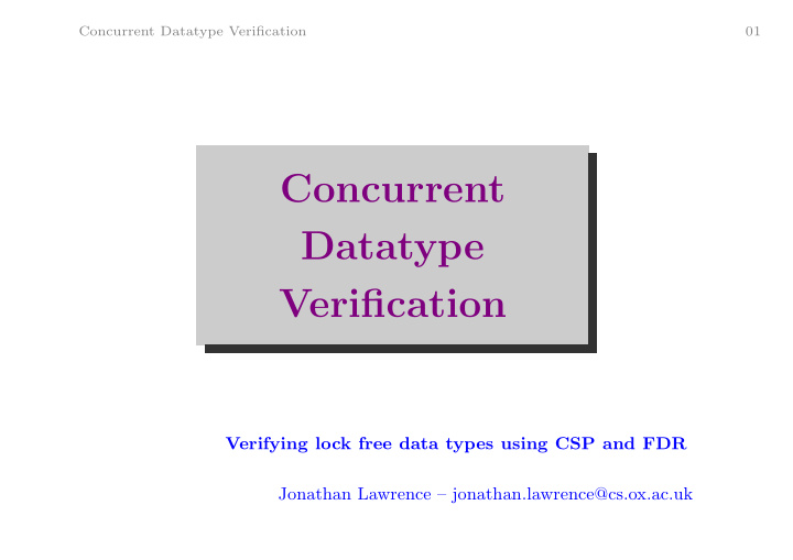 concurrent datatype verification