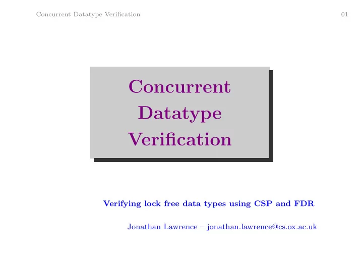 concurrent datatype verification