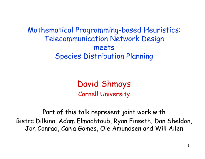 david shmoys