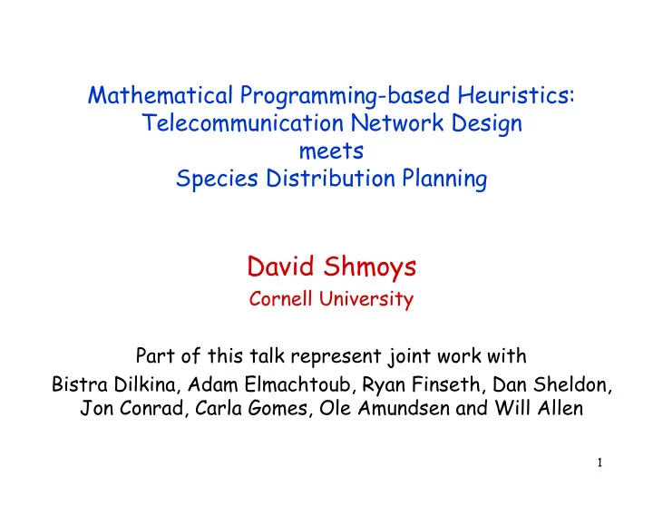 david shmoys
