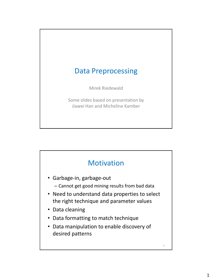 data preprocessing