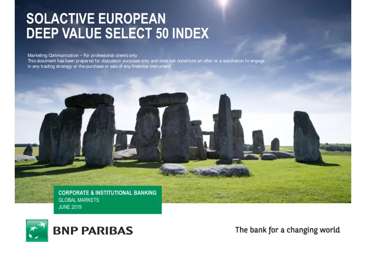 solactive european deep value select 50 index
