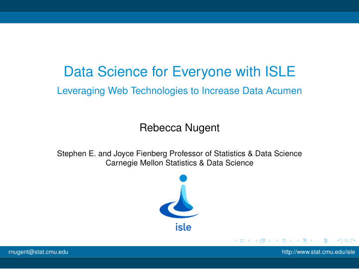 data science for everyone with isle