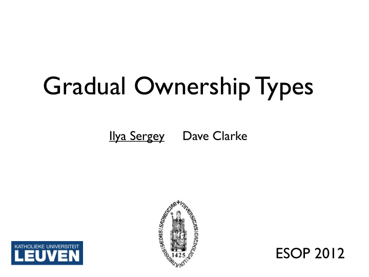 gradual ownership types