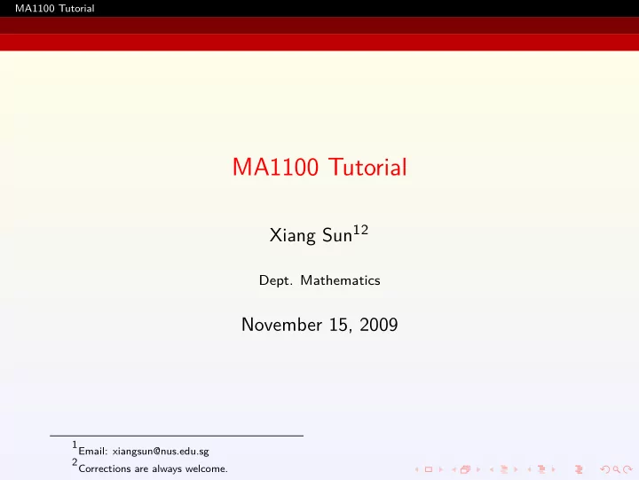 ma1100 tutorial