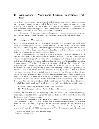 16  Applications 1: Monolingual Sequence-to-sequence Prob-  lems  Up until now, we have largely