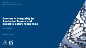 Aus  ustr  tralia:  alia: Tren  ends  ds an  and  d  po  poss  ssible  ible po  poli  licy  y res