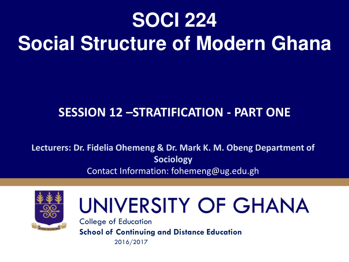 social structure of modern ghana