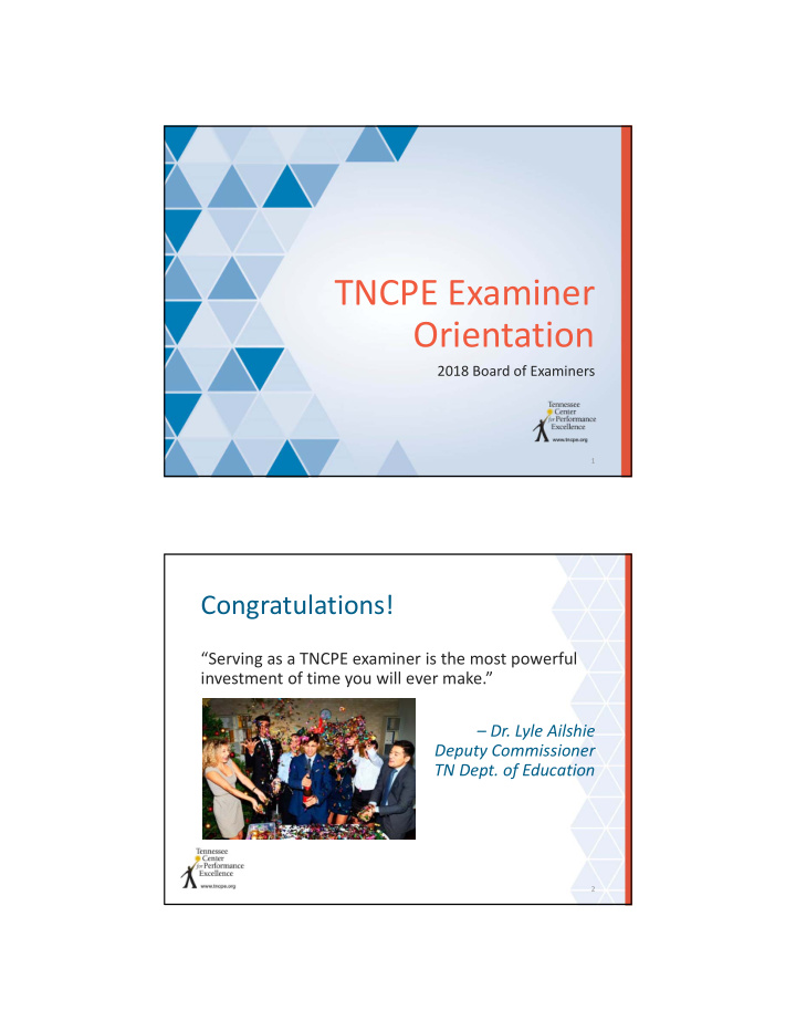 tncpe examiner orientation