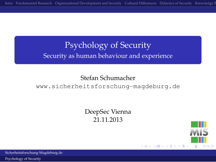psychology of security