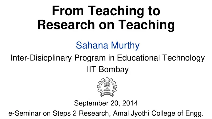 from teaching to