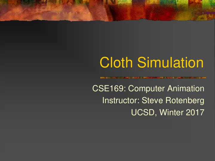 cloth simulation