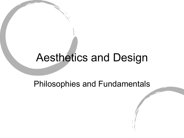 aesthetics and design