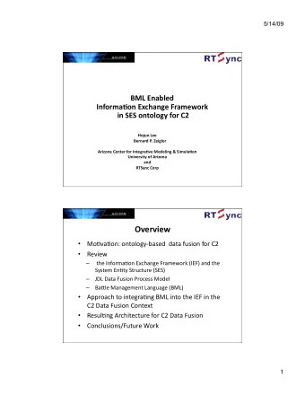 Overview    Mo#va#on:ontologybaseddatafusionforC2  Review