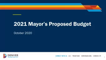 2021 Mayors Proposed Budget  October 2020  1  2020 Economic Impacts  April  Sept.  City