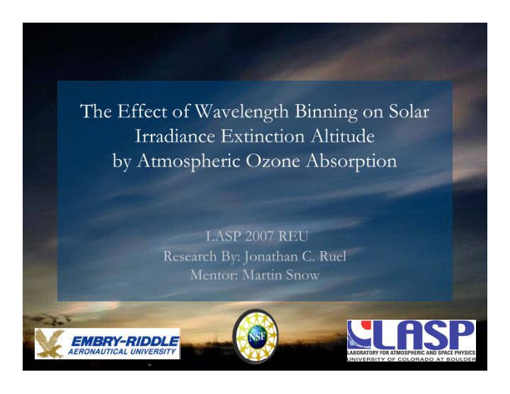 the effect of wavelength binning on solar irradiance