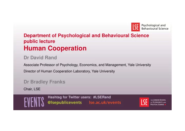 human cooperation