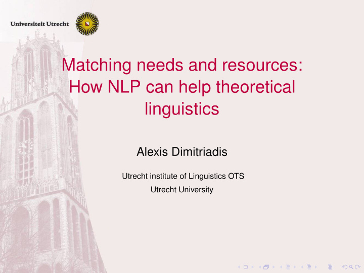 matching needs and resources how nlp can help theoretical