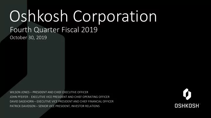 oshkosh corporation