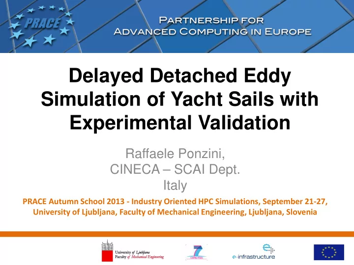 delayed detached eddy simulation of yacht sails with