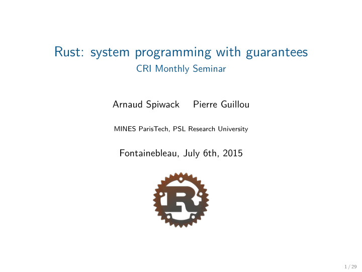 rust system programming with guarantees