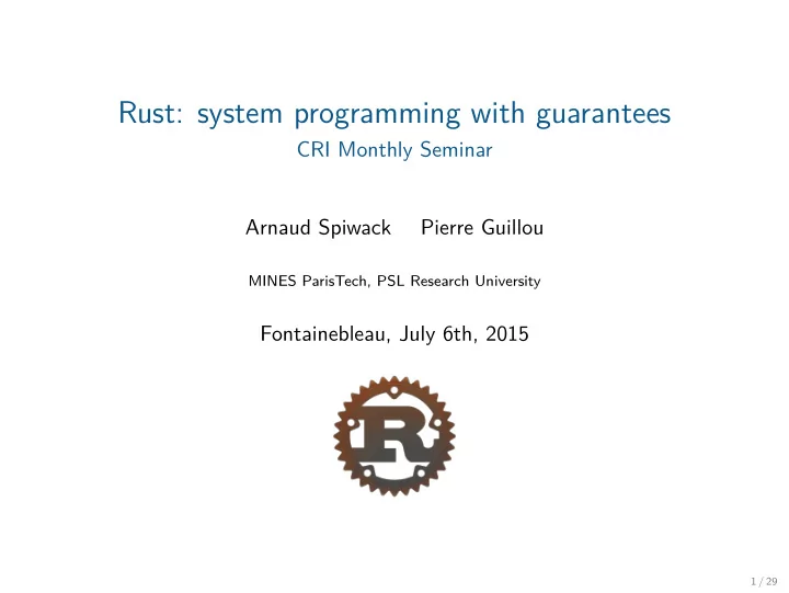 rust system programming with guarantees