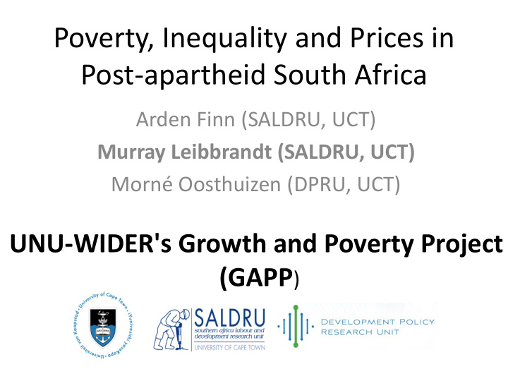 poverty inequality and prices in post apartheid south