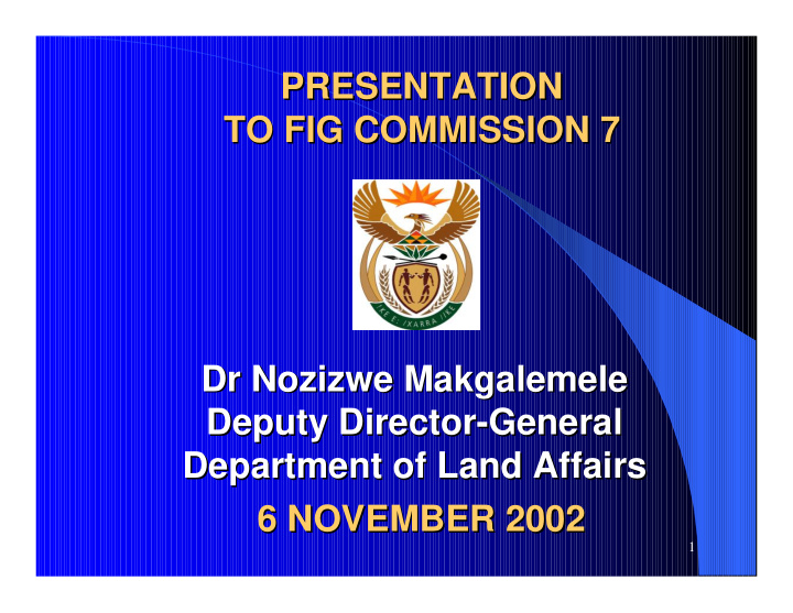 presentation presentation to fig commission 7 to fig