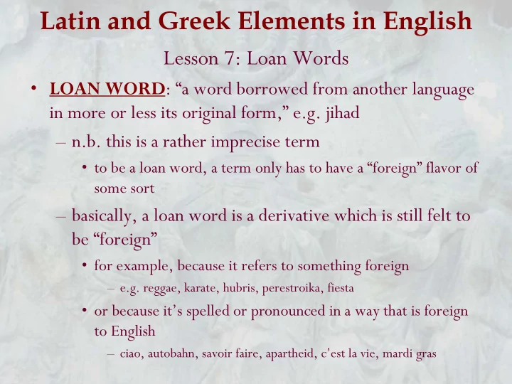 latin and greek elements in english