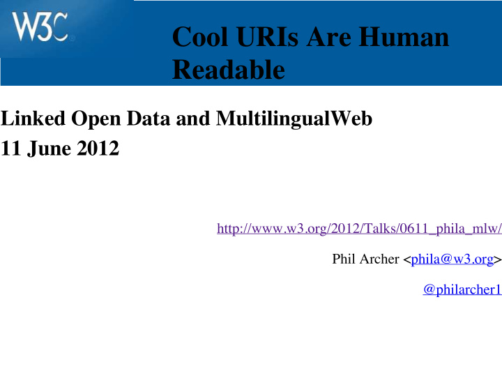 cool uris are human readable