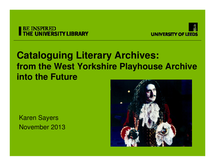 cataloguing literary archives