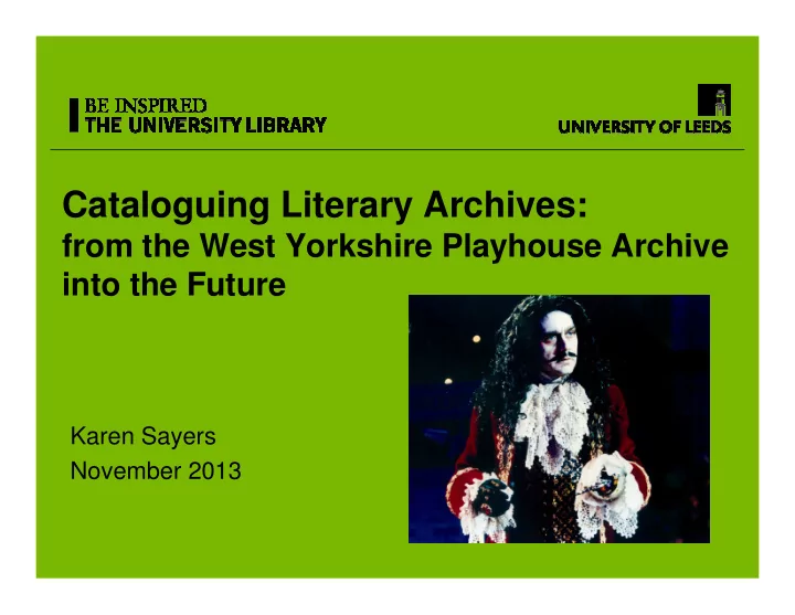 cataloguing literary archives
