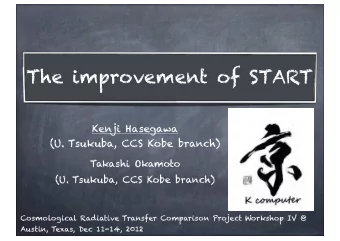 The improvement of START  Kenji Hasegawa  (U. Tsukuba, CCS Kobe branch) Takashi Okamoto  (U.
