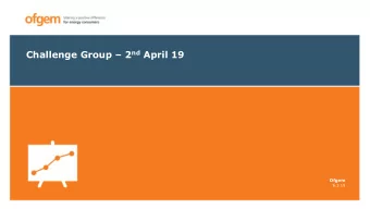 Challenge Group  2 nd April 19  Ofgem  6.3.19  1. Second Challenge Group meeting agenda  Agenda