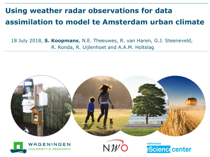 assimilation to model te amsterdam urban climate