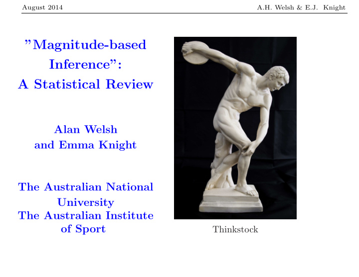 magnitude based inference a statistical review