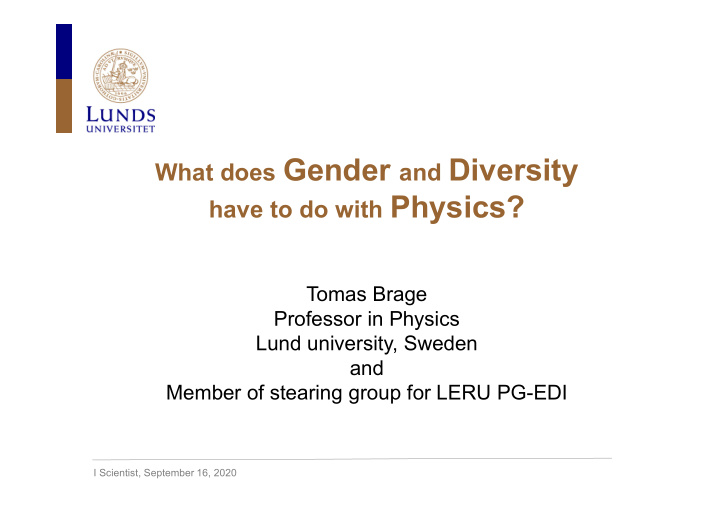 what does gender and diversity have to do with physics