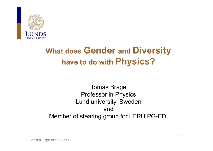 what does gender and diversity have to do with physics