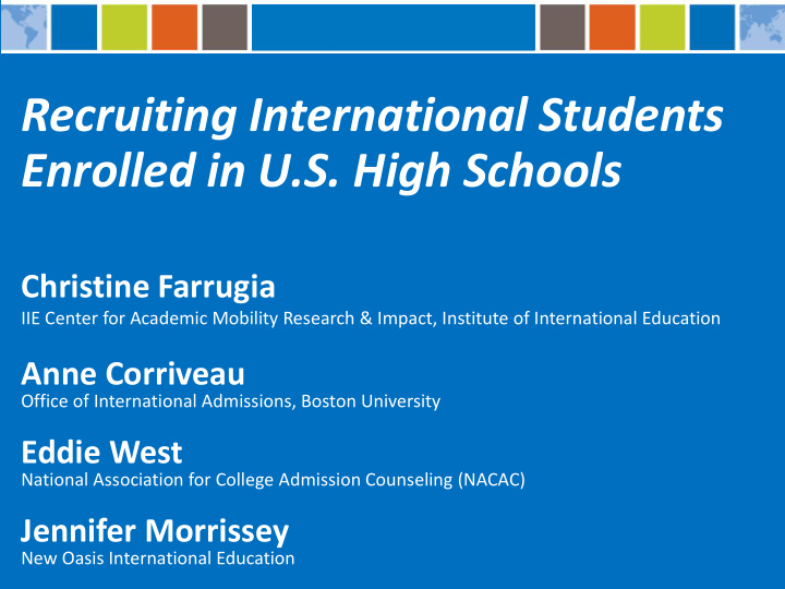 recruiting international students enrolled in u s high