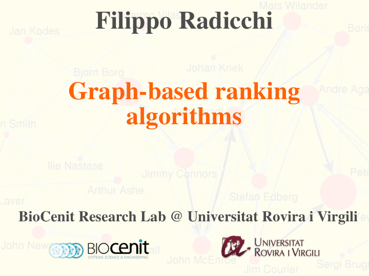 filippo radicchi graph based ranking algorithms
