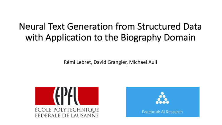 ne neural t text ge generation f from s struct ctured da