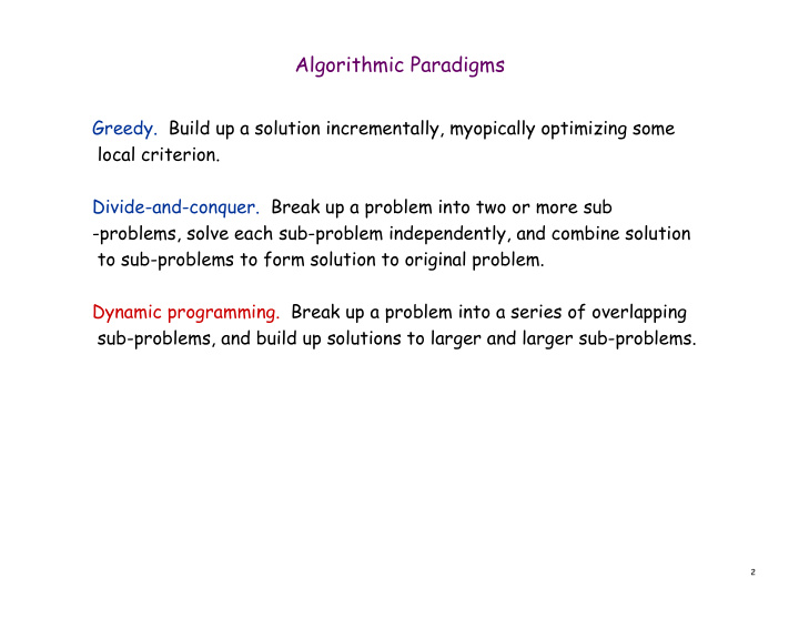 algorithmic paradigms