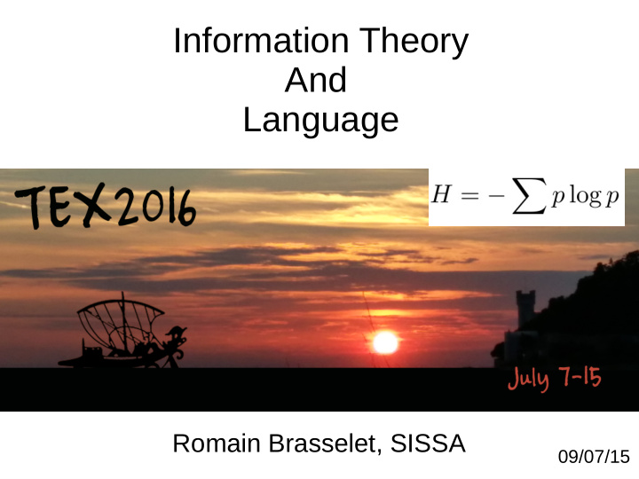 information theory and language