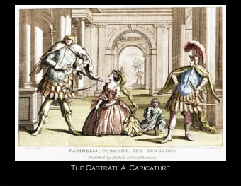 The Castrati: A  Caricature Glucks Orpheus  and its interpreters Alto castrato (1762) Haut -